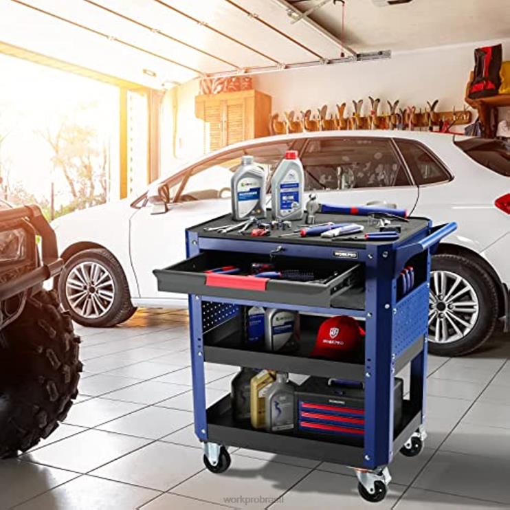 WORKPROCarrinho de ferramentas premium com 2 gavetas, organizador de armazenamento de carrinho de serviço industrial utilitário resistente com rodas e sistema de travamento XZXLF16 armazenar