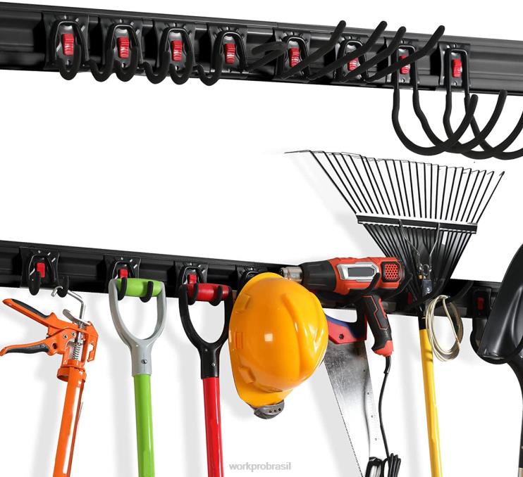 WORKPROOrganizador de ferramentas de garagem, montagem na parede, organizador de ferramentas de jardim, rack de armazenamento, cabides de ferramentas resistentes, 64 polegadas XZXLF21 armazenar