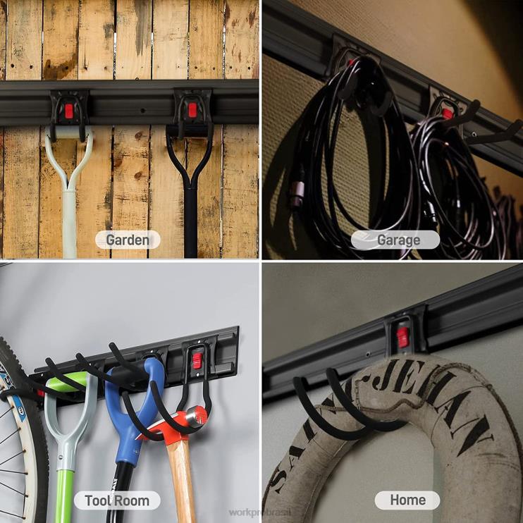WORKPROOrganizador de ferramentas de garagem, montagem na parede, organizador de ferramentas de jardim, rack de armazenamento, cabides de ferramentas resistentes, 64 polegadas XZXLF21 armazenar