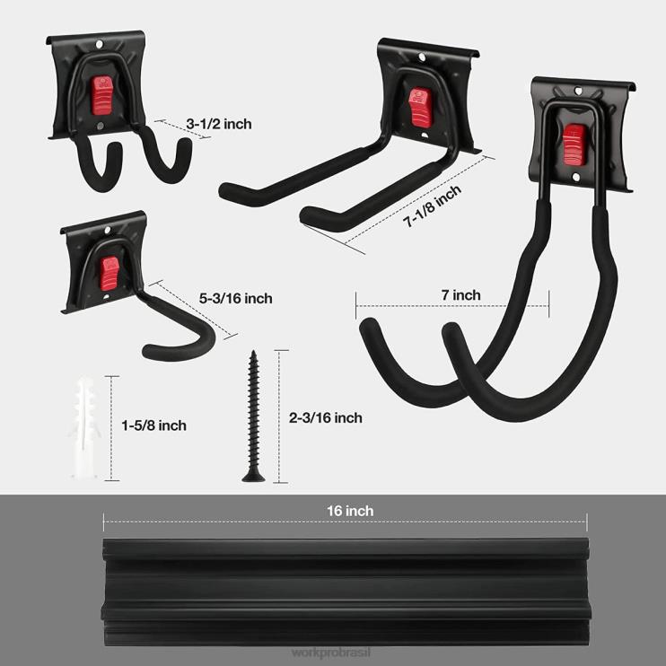 WORKPROOrganizador de ferramentas de garagem, montagem na parede, organizador de ferramentas de jardim, rack de armazenamento, cabides de ferramentas resistentes, 64 polegadas XZXLF21 armazenar