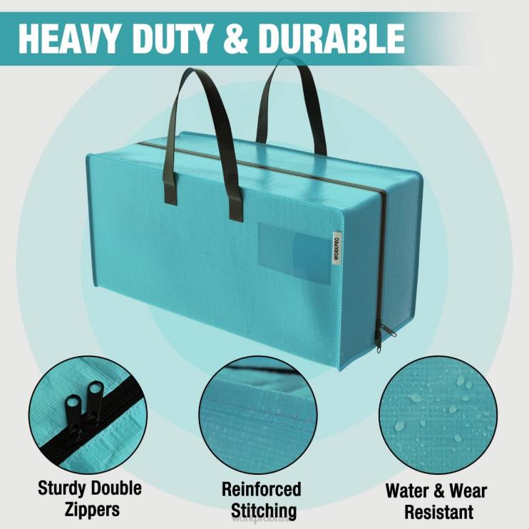 WORKPROPacote com 6 sacolas móveis extra grandes e resistentes para armazenamento com zíperes e alças de transporte, alças de mochila XZXLF142 armazenar