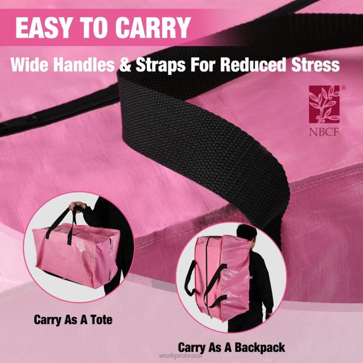WORKPROPacote com 6 sacolas móveis extra grandes e resistentes para armazenamento com zíperes e alças de transporte, alças de mochila XZXLF142 armazenar