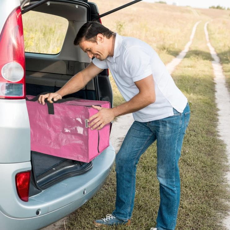 WORKPROPacote com 6 sacolas móveis extra grandes e resistentes para armazenamento com zíperes e alças de transporte, alças de mochila XZXLF142 armazenar