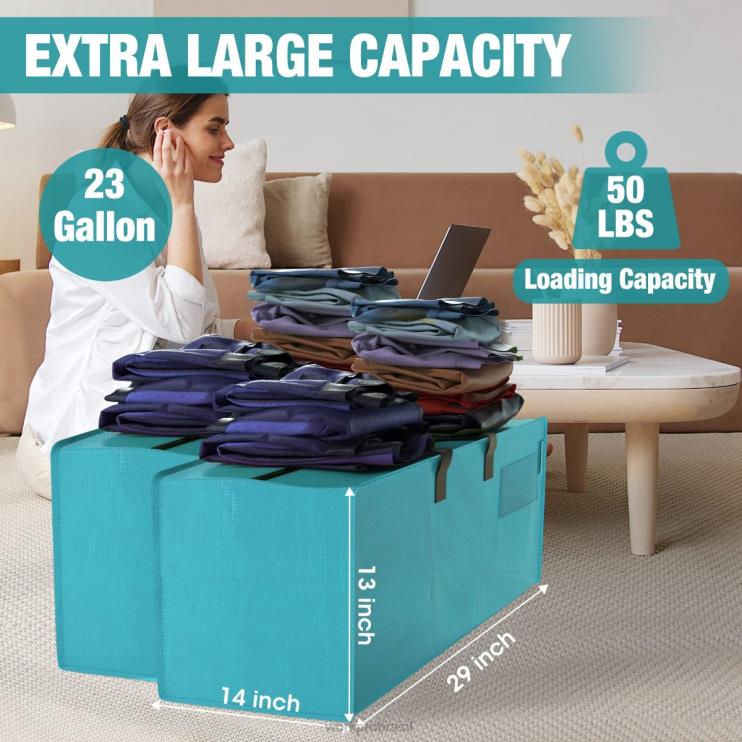 WORKPROPacote com 6 sacolas móveis extra grandes e resistentes para armazenamento com zíperes e alças de transporte, alças de mochila XZXLF142 armazenar