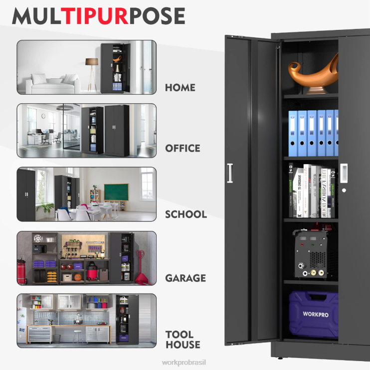 WORKPROarmário de armazenamento, armários de garagem de metal com portas e prateleiras XZXLF22 armazenar