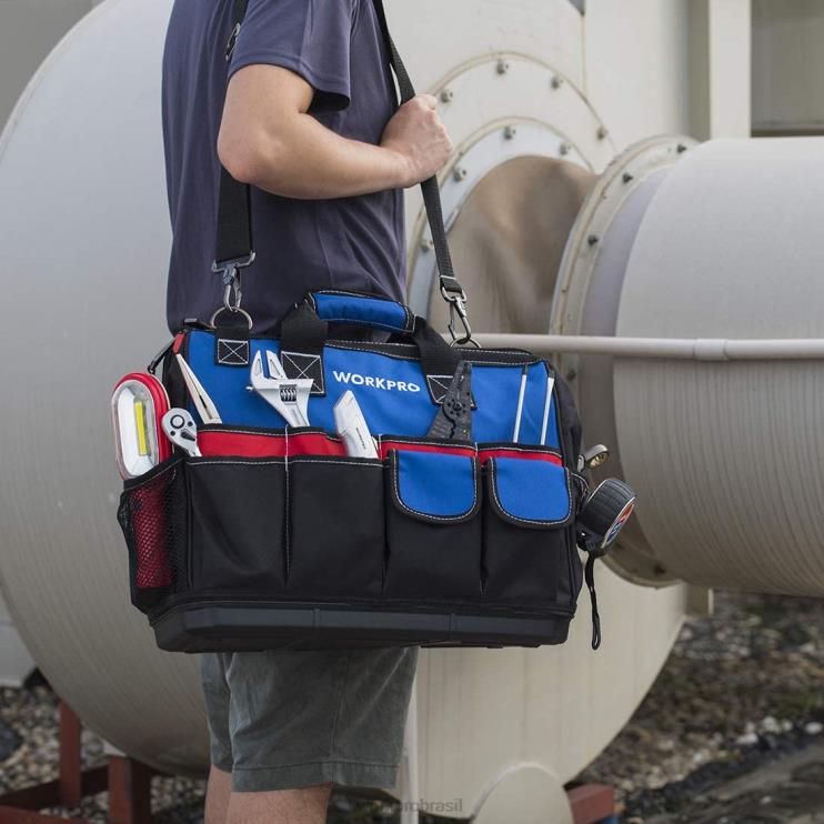 WORKPRObolsa de ferramentas com compartimento superior fechado para armazenamento com base à prova d'água e alças ajustáveis XZXLF30 armazenar