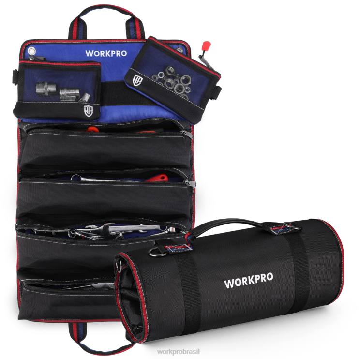 WORKPROorganizador de bolsa para ferramentas resistentes com 6 bolsos e bolsas de ferramentas removíveis XZXLF32 armazenar