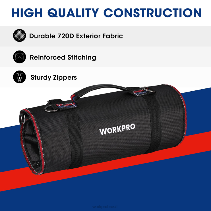 WORKPROorganizador de bolsa para ferramentas resistentes com 6 bolsos e bolsas de ferramentas removíveis XZXLF32 armazenar