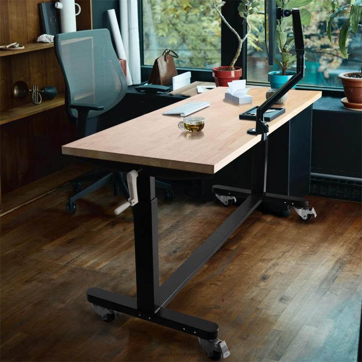 WORKPROMesa de trabalho ajustável em altura com manivela, rodízios e pés niveladores, capacidade de carga de 500 libras XZXLF3 armazenar