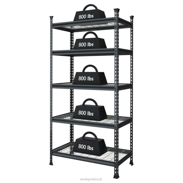 WORKPROEstante de armazenamento de metal de 5 camadas, prateleira de armazenamento ajustável, prateleira resistente XZXLF6 armazenar