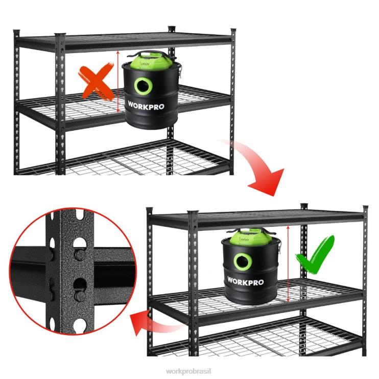 WORKPROEstante de armazenamento de metal de 5 camadas, prateleira de armazenamento ajustável, prateleira resistente XZXLF6 armazenar