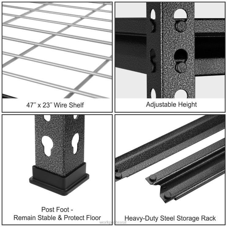 WORKPROEstante de armazenamento de metal de 5 camadas, prateleira de armazenamento ajustável, prateleira resistente XZXLF6 armazenar