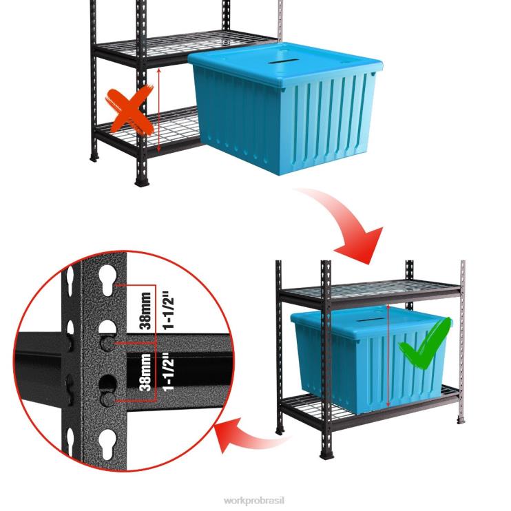 WORKPROEstante de armazenamento de metal de 5 camadas, prateleira de armazenamento ajustável, prateleira resistente XZXLF6 armazenar