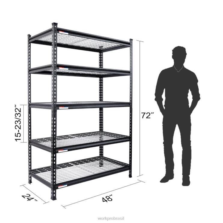 WORKPROEstante de armazenamento de metal de 5 camadas, prateleira de armazenamento ajustável, prateleira resistente XZXLF6 armazenar