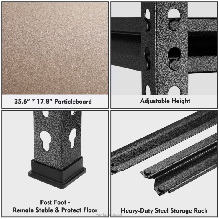 WORKPROEstante resistente de armazenamento em rack de metal ajustável de 5 camadas, capacidade de carga de 4.000 libras XZXLF12 armazenar