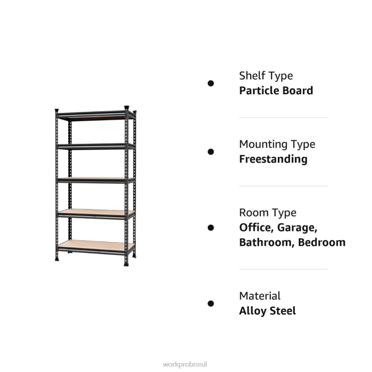 WORKPROEstante resistente de armazenamento em rack de metal ajustável de 5 camadas, capacidade de carga de 4.000 libras XZXLF12 armazenar