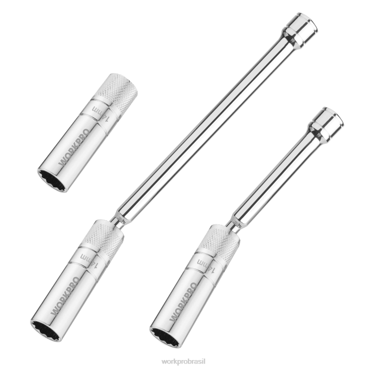 WORKPRO3 peças-tomada de parede fina de 14 mm com extensões de 6 e 10 polegadas conjunto de soquete de vela de ignição giratória magnética XZXLF143 ferramenta