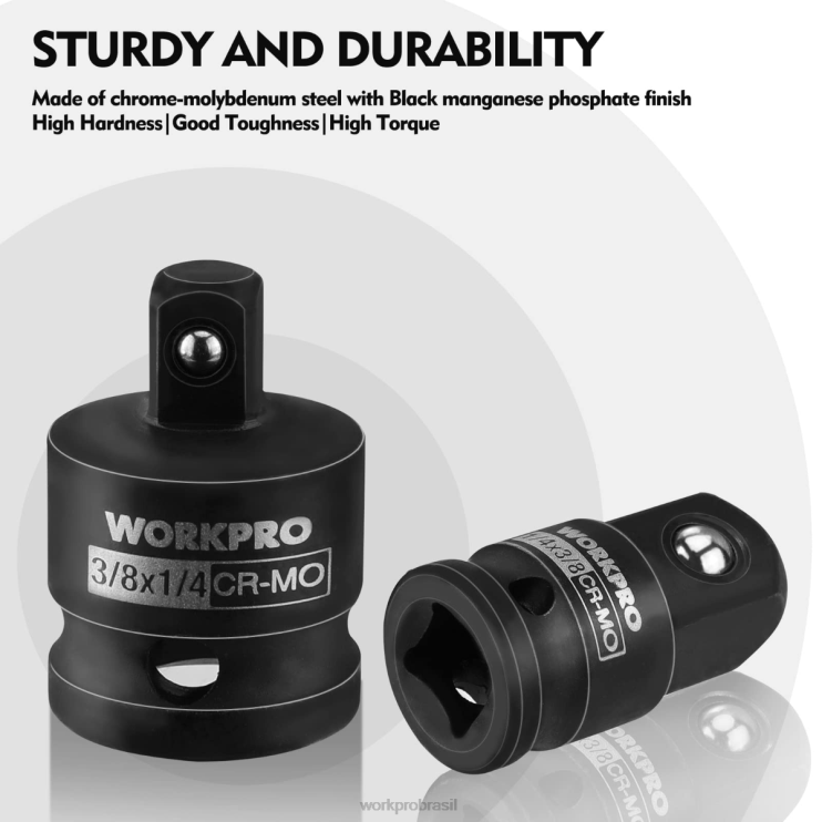 WORKPROAdaptador de soquete de driver de impacto de 4 peças e conjunto redutor, kit de conversão de chave XZXLF94 ferramenta