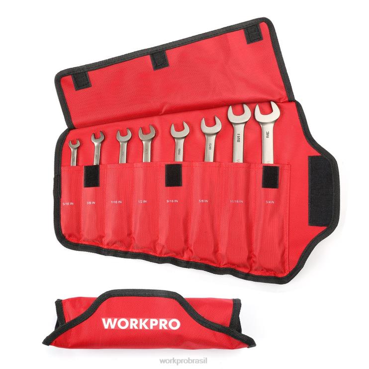 WORKPROConjunto de chave combinada de catraca de cabeça flexível, 8 peças com bolsa organizadora XZXLF86 ferramenta