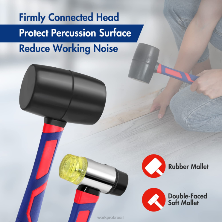 WORKPROConjunto de martelo 5 peças XZXLF136 ferramenta