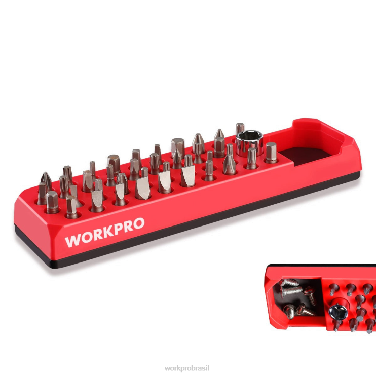 WORKPROOrganizador de broca de chave de fenda hexagonal magnética de 39 furos para adaptador de broca sextavada e unidade de 1/4 polegadas XZXLF132 ferramenta