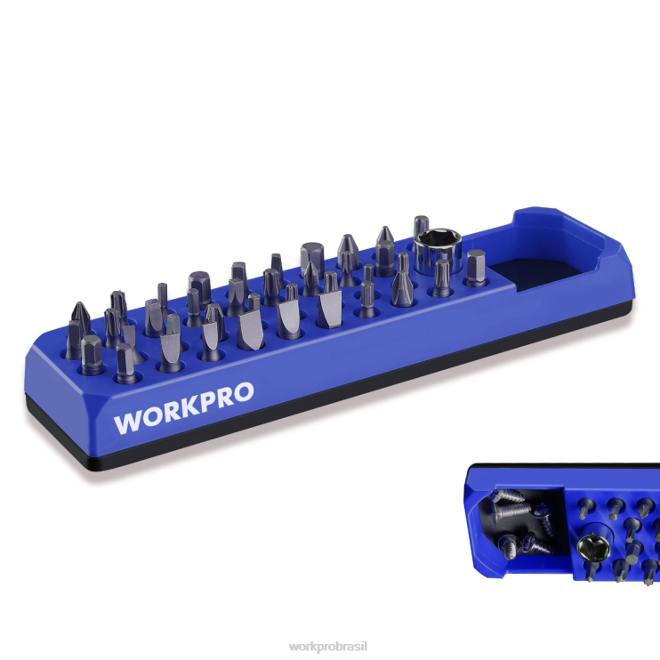 WORKPROOrganizador de broca de chave de fenda hexagonal magnética de 39 furos para adaptador de broca sextavada e unidade de 1/4 polegadas XZXLF132 ferramenta