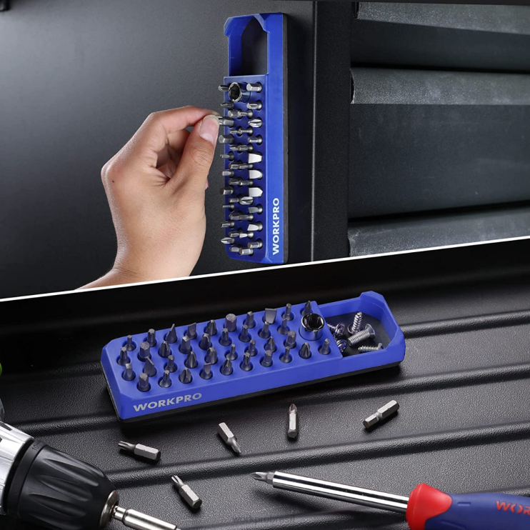 WORKPROOrganizador de broca de chave de fenda hexagonal magnética de 39 furos para adaptador de broca sextavada e unidade de 1/4 polegadas XZXLF132 ferramenta