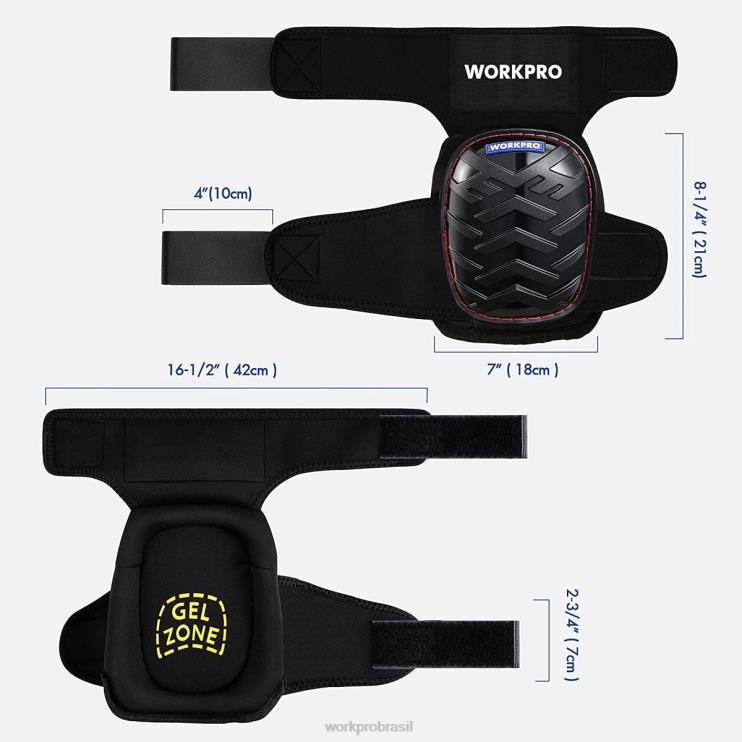 WORKPROjoelheiras de gel com tiras antiderrapantes, joelheiras profissionais para trabalho XZXLF129 ferramenta