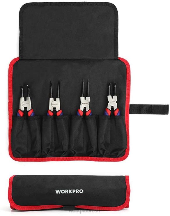 WORKPROConjunto de 4 alicates de anel elástico com bolsa de armazenamento XZXLF67 ferramenta