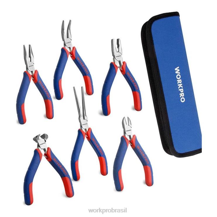 WORKPROConjunto de 6 mini alicates com bolsa XZXLF64 ferramenta