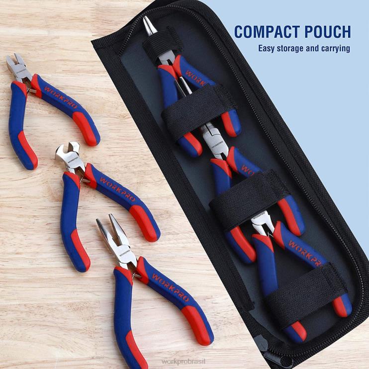 WORKPROConjunto de 6 mini alicates com bolsa XZXLF64 ferramenta