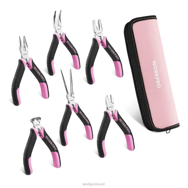 WORKPROConjunto de 6 mini alicates com bolsa XZXLF65 ferramenta