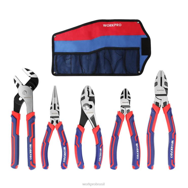 WORKPROConjunto de alicates de construção cr-v premium de 5 peças com bolsa de armazenamento XZXLF66 ferramenta