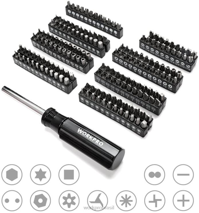 WORKPROConjunto de ferramentas mecânica profissional universal de 450 unidades com caixa resistente XZXLF306 ferramenta