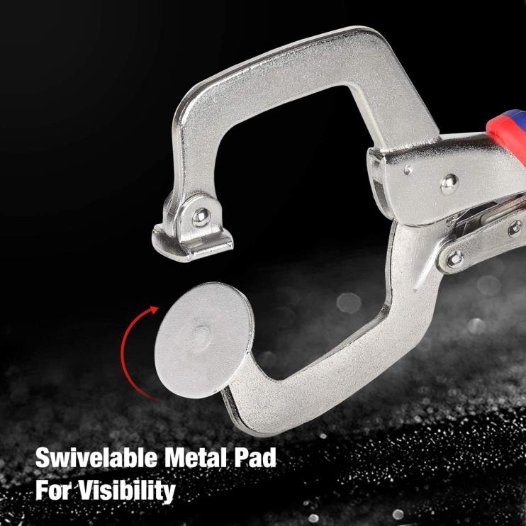 WORKPRObraçadeira facial braçadeira de bolso de metal para marcenaria e orifício de bolso de gabarito XZXLF116 ferramenta