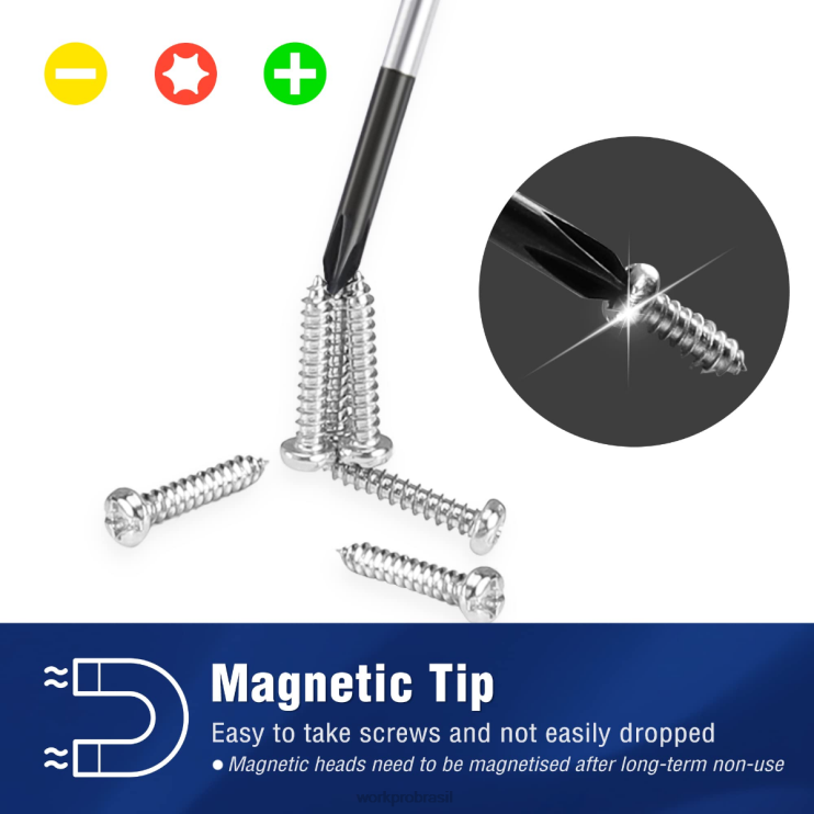 WORKPROConjunto de chave de fenda de precisão de 10 peças com estojo, phillips, fenda, estrela torx, kit de ferramentas de reparo de chave de fenda magnética, punho antiderrapante XZXLF103 ferramenta