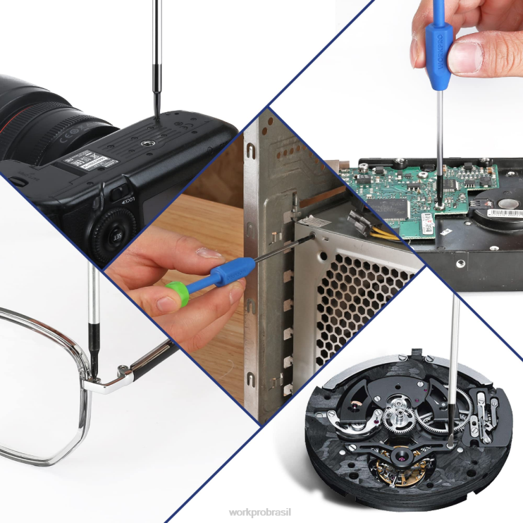 WORKPROConjunto de chave de fenda de precisão de 10 peças com estojo, phillips, fenda, estrela torx, kit de ferramentas de reparo de chave de fenda magnética, punho antiderrapante XZXLF103 ferramenta