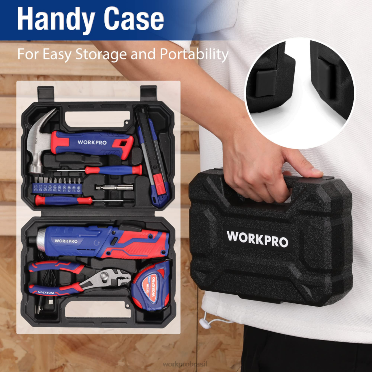 WORKPROKit de ferramentas domésticas gerais de 18 unidades XZXLF102 ferramenta