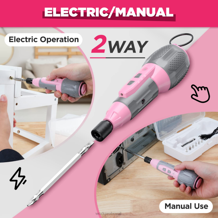 WORKPROkit de chave de fenda com bateria de íon de lítio recarregável sem fio 4v usb XZXLF236 ferramenta