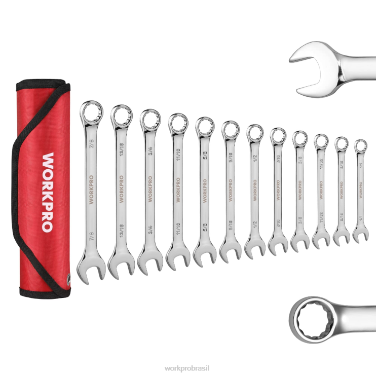 WORKPRO12 peças métricas 8-19mm, conjunto de chave combinada cr-v premium XZXLF95 ferramenta