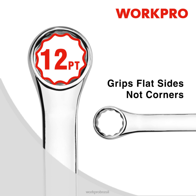 WORKPRO12 peças métricas 8-19mm, conjunto de chave combinada cr-v premium XZXLF95 ferramenta