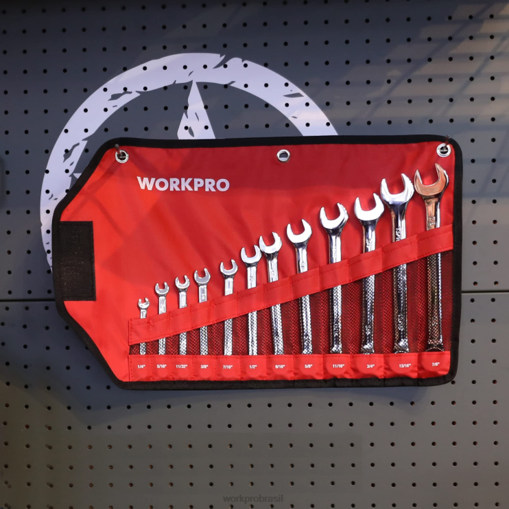 WORKPRO12 peças métricas 8-19mm, conjunto de chave combinada cr-v premium XZXLF95 ferramenta