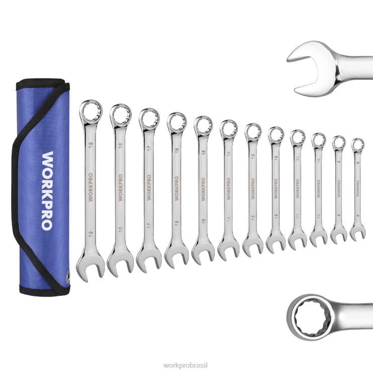 WORKPRO12 peças métricas 8-19mm, conjunto de chave combinada cr-v premium XZXLF95 ferramenta
