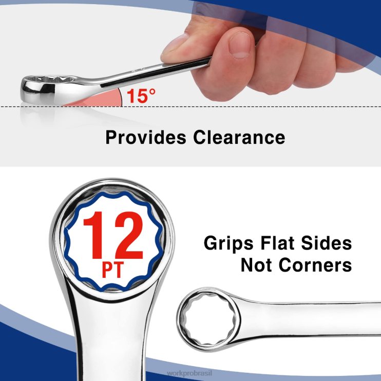 WORKPRO32 peças combinação sae e métrica conjunto de chave regular e atarracada de 12 pt XZXLF92 ferramenta