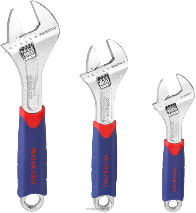 WORKPROConjunto de 3 peças de chave ajustável XZXLF83 ferramenta