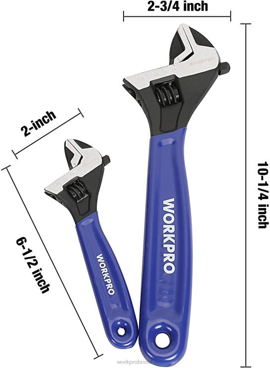 WORKPROConjunto de chave ajustável de 2 peças para oficina de garagem doméstica e faça você mesmo XZXLF87 ferramenta