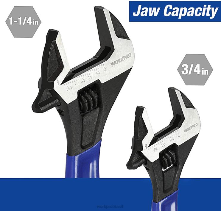 WORKPROConjunto de chave ajustável de 2 peças para oficina de garagem doméstica e faça você mesmo XZXLF87 ferramenta