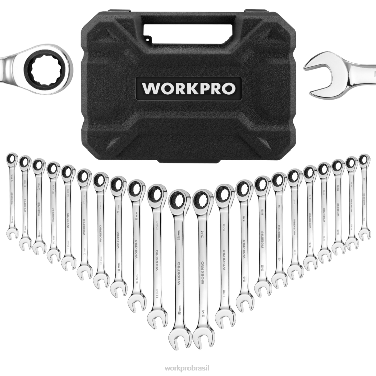 WORKPROConjunto de chaves combinadas com catraca de 22 peças XZXLF81 ferramenta