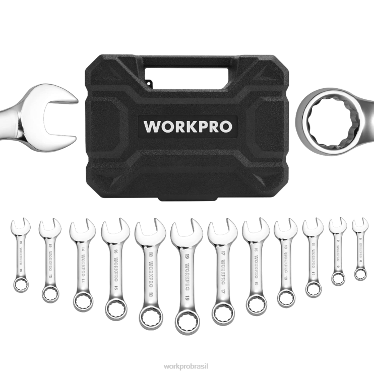 WORKPROConjunto de chaves combinadas grossas de 12 peças XZXLF97 ferramenta