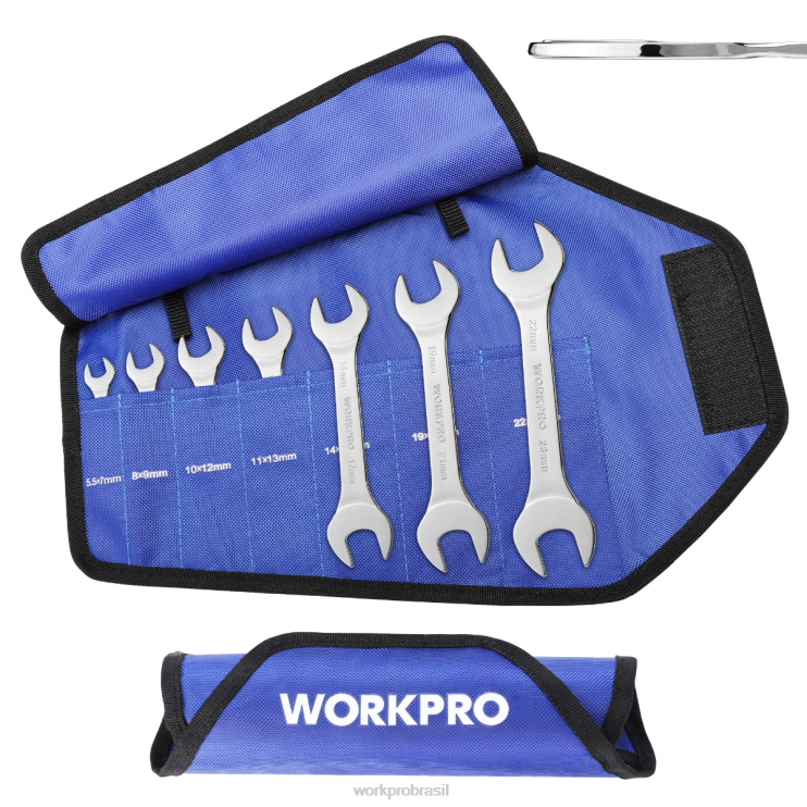 WORKPROConjunto de chaves métricas superfinas de 7 unidades com bolsa organizadora de enrolar XZXLF96 ferramenta